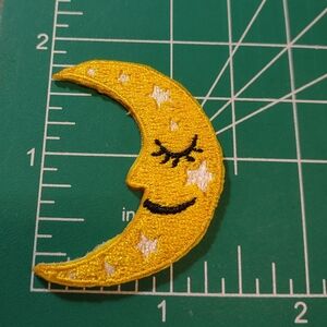 2/$10 Mini Yellow Moon Embroidered Patch